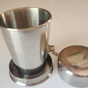 Jose CUERVO Collapsible Metal Travel CUP Shot Glass Keychain Tailgating Camping
